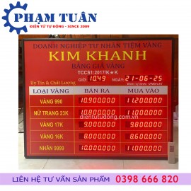 Bảng giá vàng 1000 x 810mm