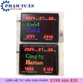 BẢNG LED HIỂN THỊ THÔNG TIN SẢN XUẤT-SẢN LƯỢNG, NHIỆT ĐỘ, THỜI GIAN