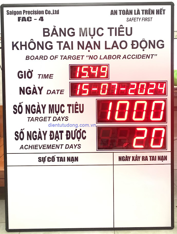 Bảng mục tiêu an toàn lao động 900mm x 1200mm