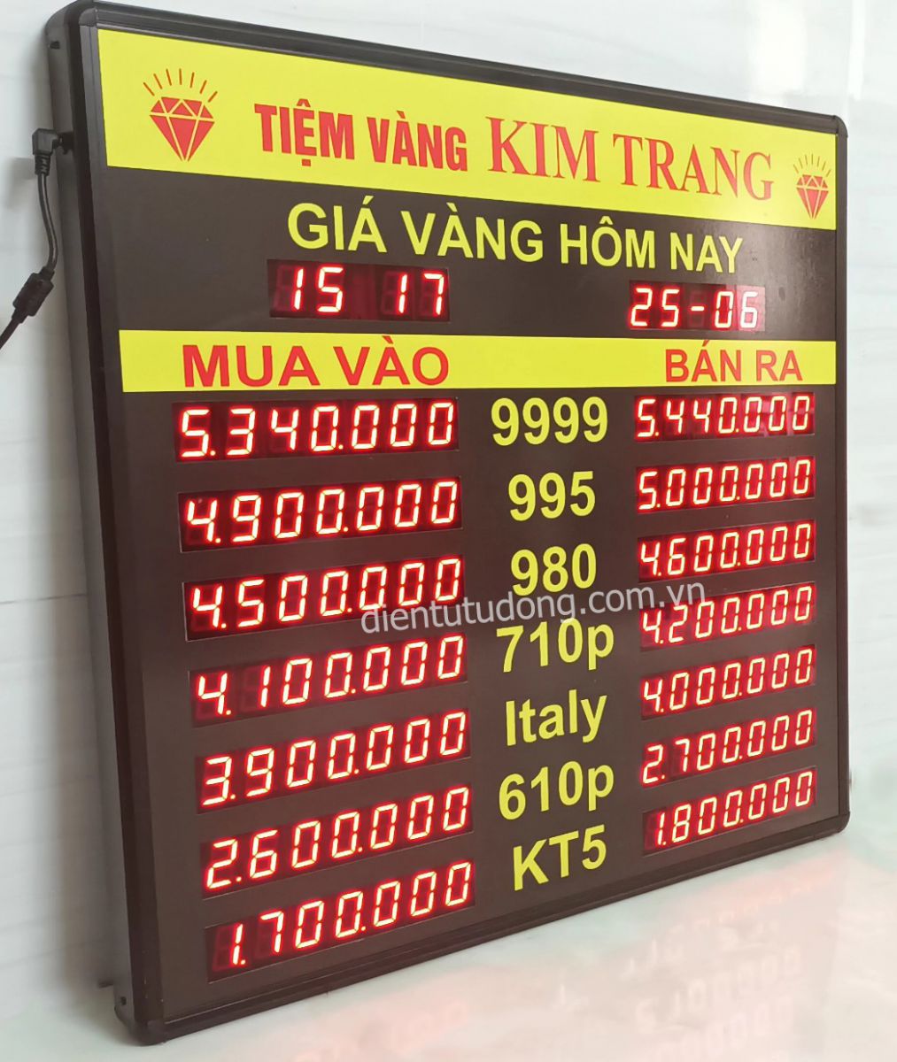 Bảng điện tử giá vàng tại Bình Phước