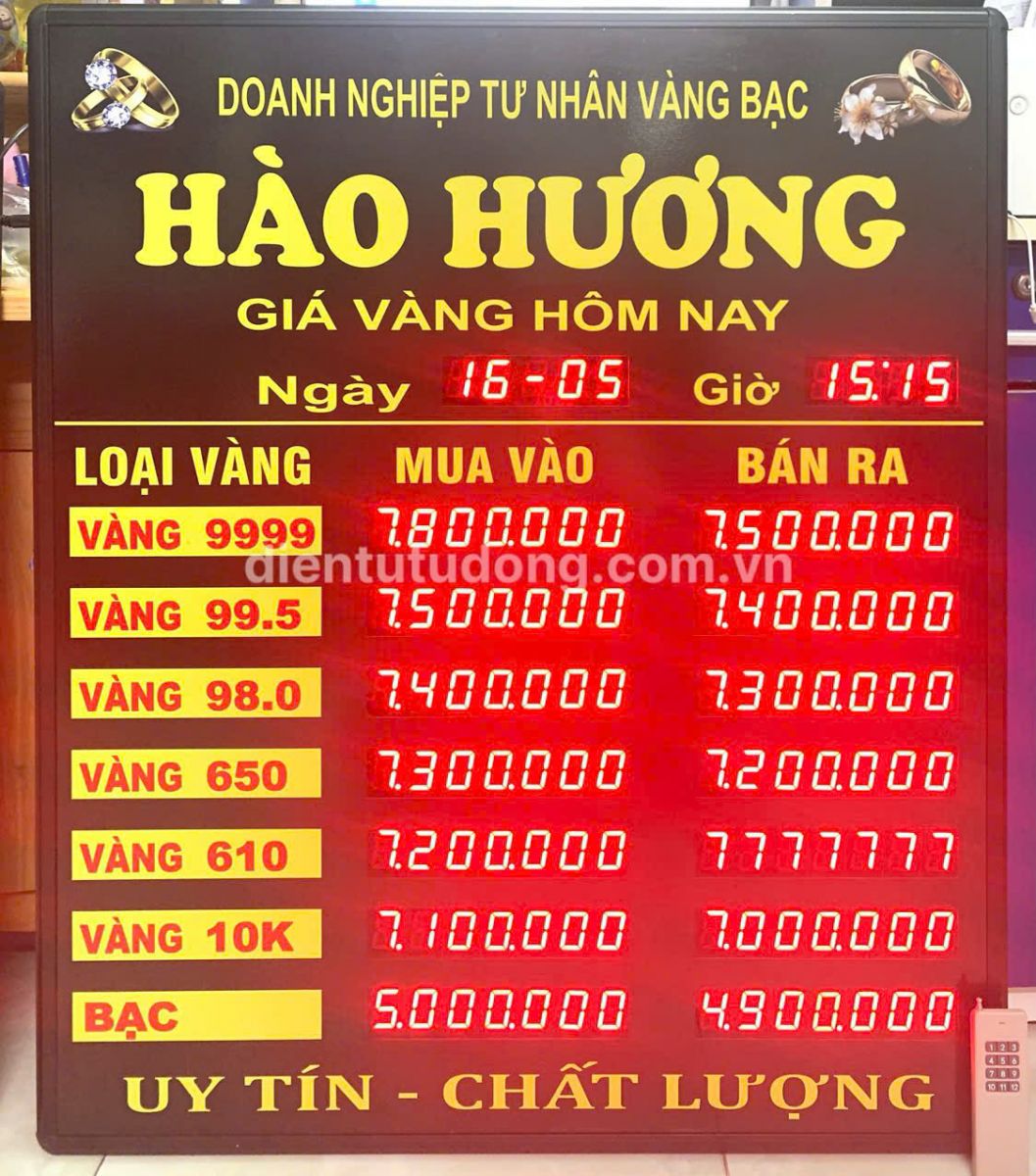 bảng giá vàng tại Nghệ An