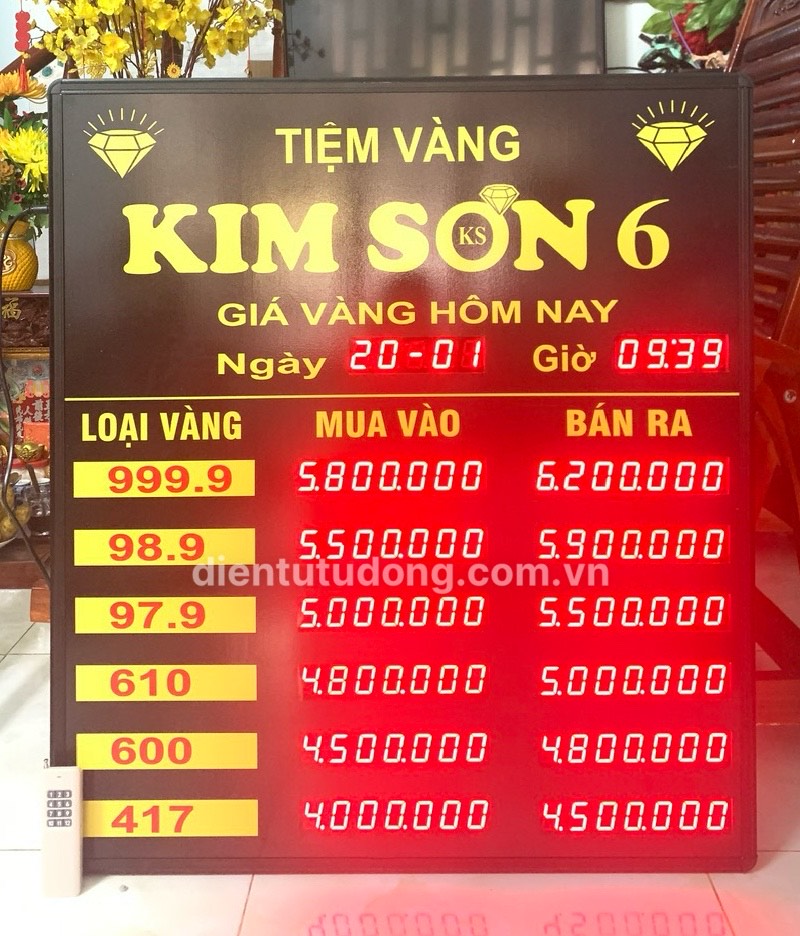Bảng giá vàng tại Tiền Giang