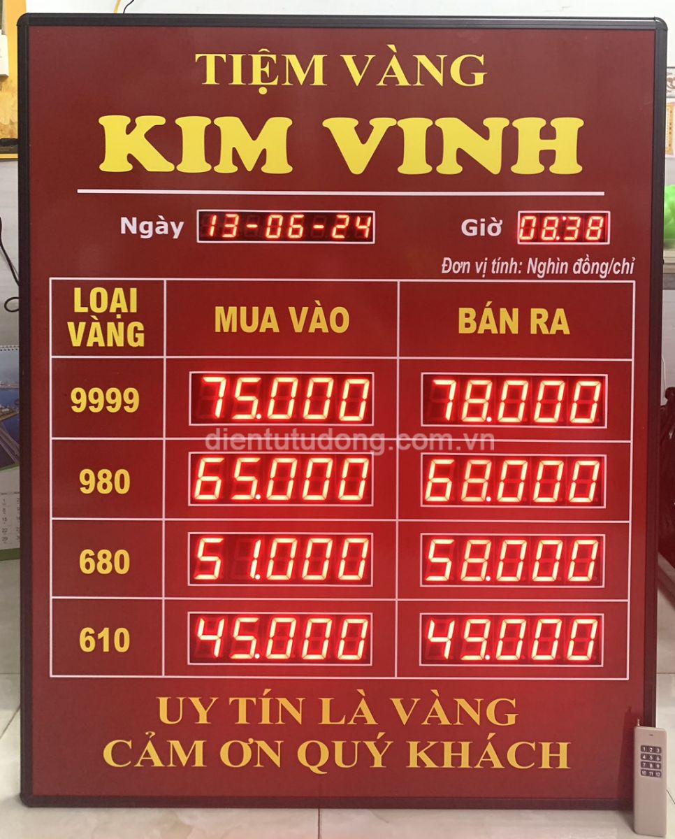 làm bảng giá vàng điện tử tại Hồ Hồ Chí Minh