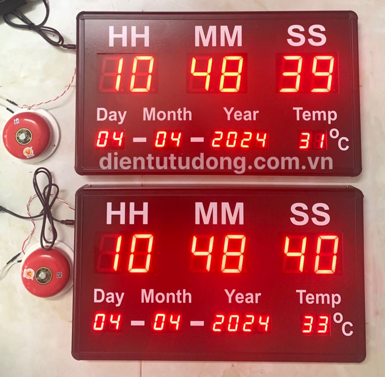 Đồng hồ led điện tử treo tường cở lớn hiển thị thời gian, nhiệt độ tại Đà Nẵng