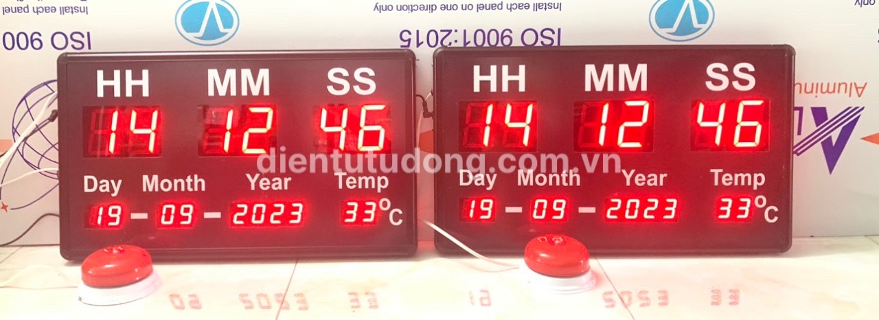 Đồng hồ led hiển thị thời gian , nhiệt độ -2 mặt