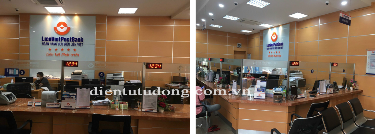 Màn hình hiển thị gọi số tự động tại quầy giao dịch