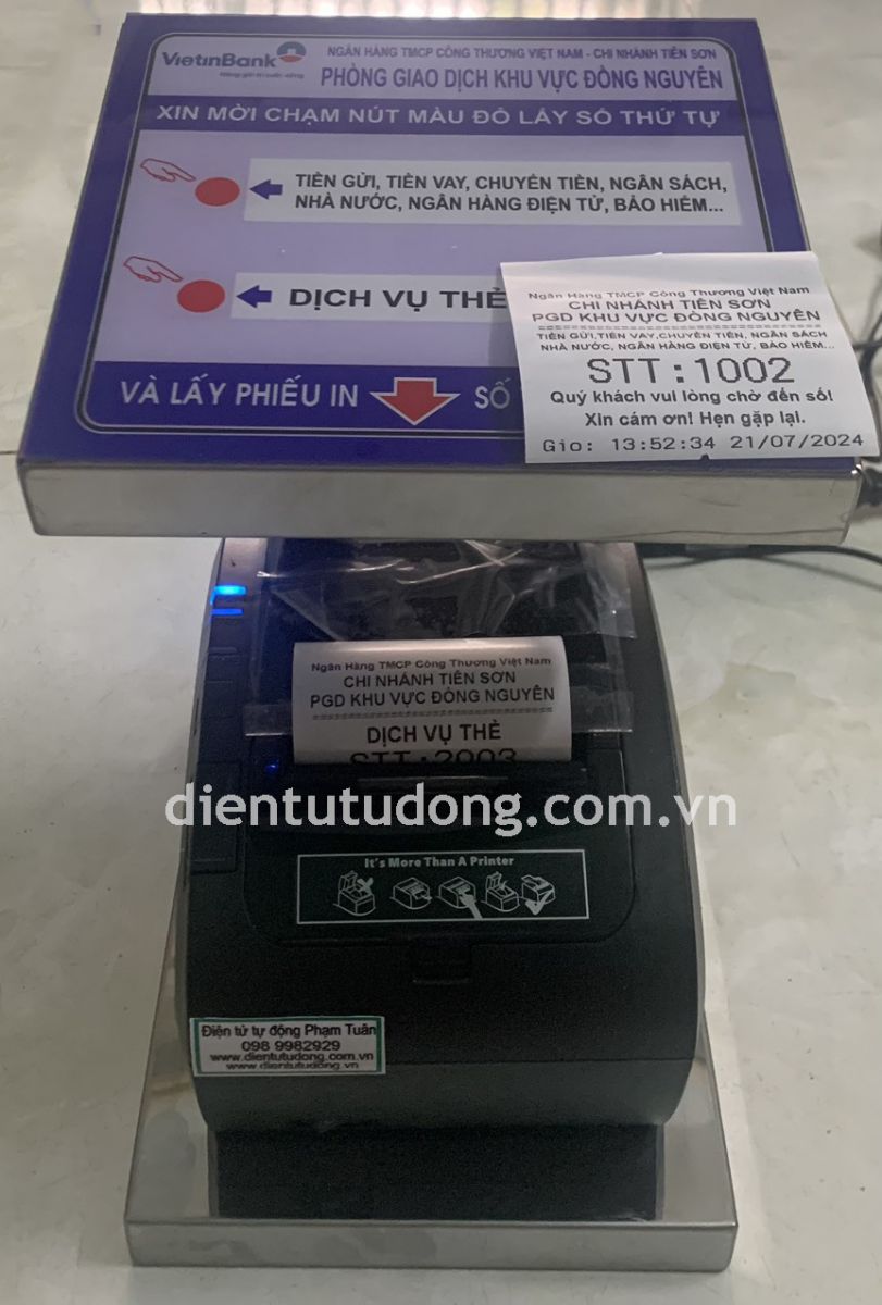 máy in số thứ tự cho ngân hàng VIETINBANK Tại Bắc Ninh