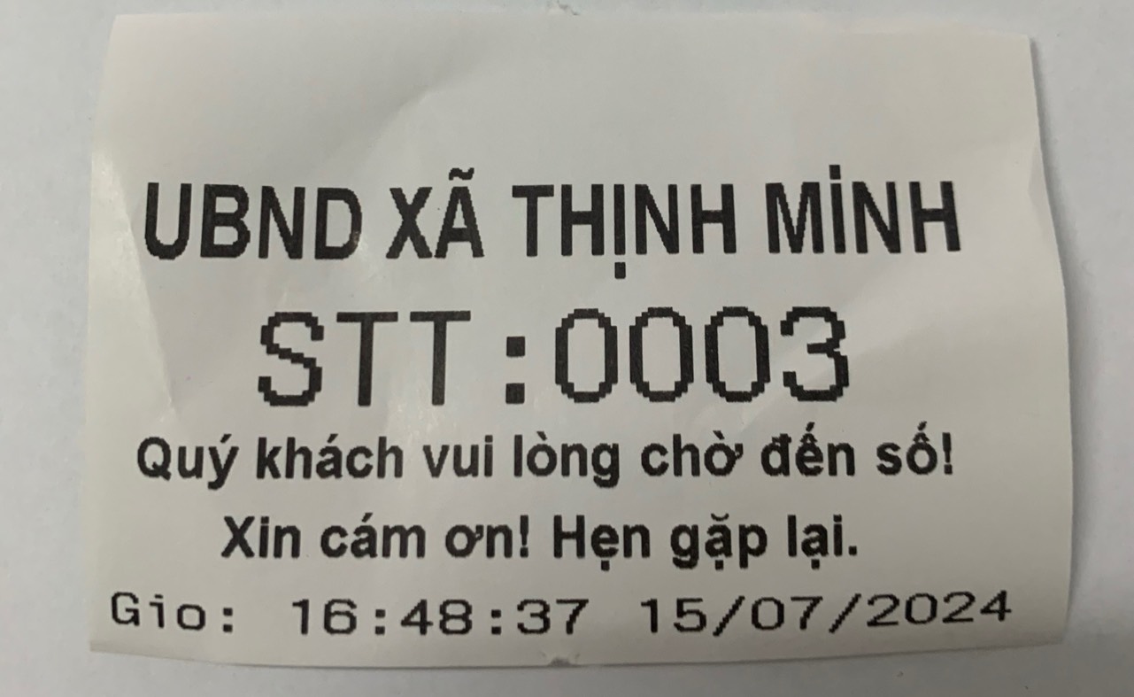 Mẫu phiếu in số thứ tự tại Hòa Bình