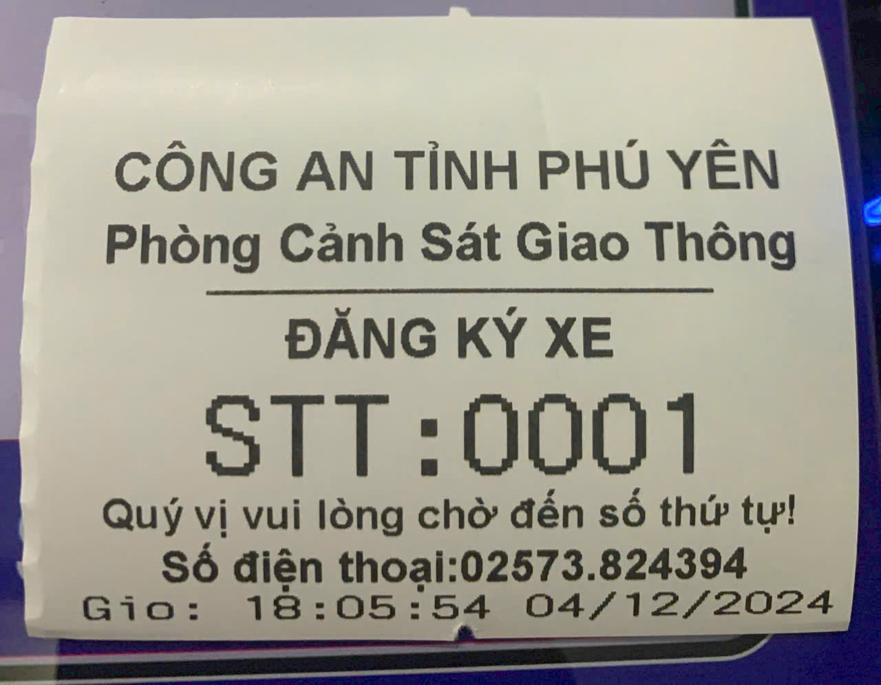 Mẫu phiếu in số thứ tự